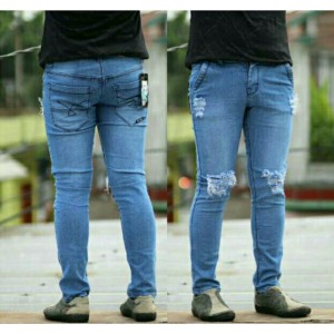 Celana Jeans Biru Celana Ripped Jeans Ripped Celana Panjang Tokopedia
