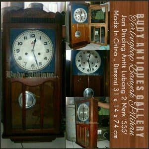 Istimewa Jam Dinding Antik Lubang Dua Merk 555 15 Days Made In China Tokopedia