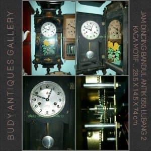 Jam Dinding Bandul Antik 555 Lubang Dua Kaca Motif Gelombang Kode Jda 101a Tokopedia