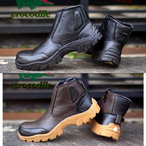Sepatu Boots Pria Crocodile Boot Safety Ujung Besi Kulit Tokopedia