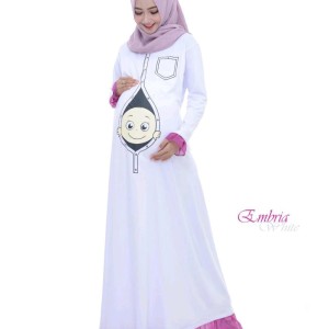 Maxi Dress Hamil Embria Premium Bp2 Putih Tokopedia
