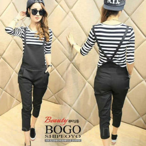Jumpsuit Baju Setelan Wanita Stripe Tokopedia