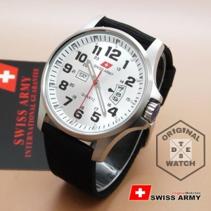 Original Swiss Army 2855m White Canvas 1 Year Guaranted Dte 8 Tokopedia