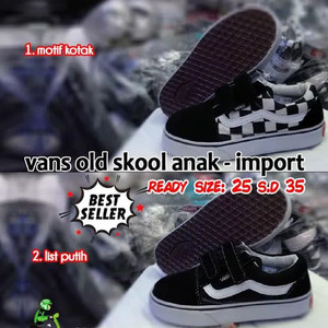 Vans Anak Old Skool Motif Kotak Kotak Tokopedia