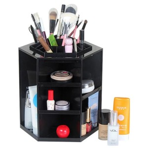 Rak Kosmetik Makeup Berputar 360 Derajat Hitam Baru Tokopedia