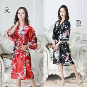Baju Tidur Piyama Bahan Satin Model Baju Pendek Celana Panjang Motif Polos Harga Grosir Murah Tokopedia