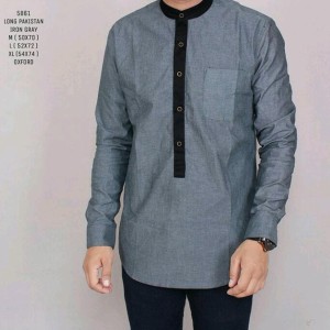 Baju Koko Kemko Pakistan Dark Grey Tokopedia