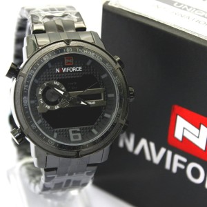 Jam Pria Original Naviforce Dualtime Tachymeter Chain Rantai Hitam List Merah Hargajam Harga Jam Ori Water Resist Anti Air Tokopedia
