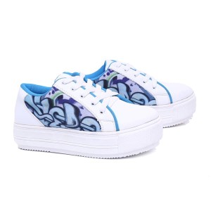 Sepatu Sekolah Anak Perempuan Sneaker Perekat Galletti White Purple Tokopedia
