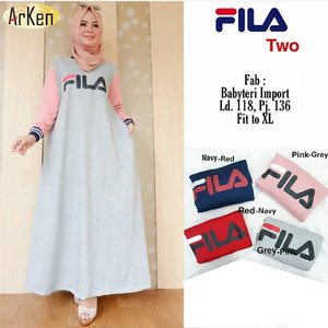 Baju Muslim Dress Fila Maxi Tokopedia