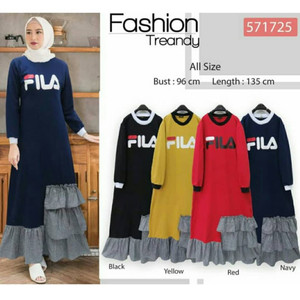 Baju Muslim Dress Fila Maxi Tokopedia