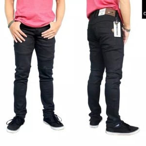 Celana Jeans Hitam Pekat Naomi Anti Luntur Tokopedia