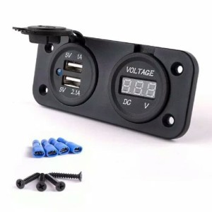 Charger Hp Motor Dual Usb Plus Voltmeter Tokopedia