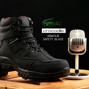 Sepatu Boots Pria Crocodile Boot Safety Ujung Besi Kulit Tokopedia