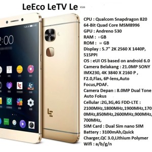 New Leeco Le X526 Ram 3gb Rom 32gb Garansi Distributor 1 Tahun Tokopedia