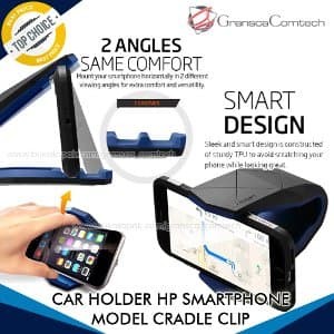 Car Holder Hp Smartphone Cradle Clip Sticky Dashboard Max Display 6 Inch Tokopedia