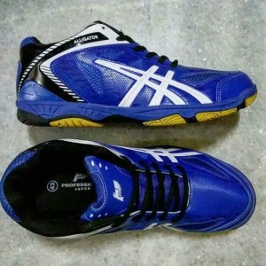 Sepatu Badminton Bulutangkis Professional Alligator Black Red Silver Tokopedia