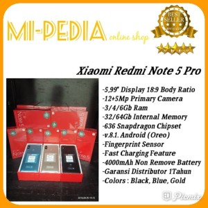 Xiaomi Redmi Note 5 Ram 3gb Rom 32gb Garansi 1 Tahun Tokopedia