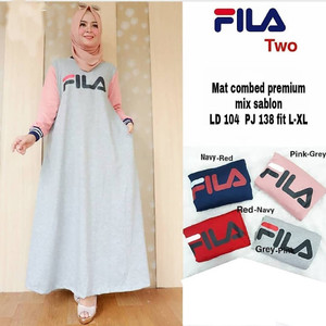 Baju Muslim Dress Fila Maxi Tokopedia
