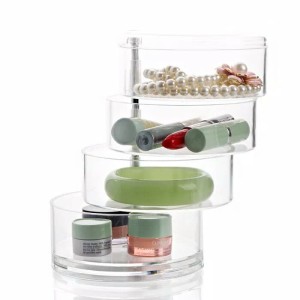 Tempat Rak Kosmetik Perhiasan Akrilik Putar Makeup Organizer Tokopedia