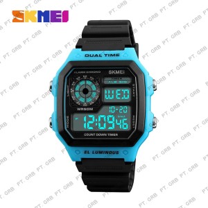 Jam Tangan Pria Digital Skmei Dg 1234 Original Tokopedia