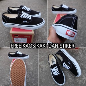 Sepatu Vans Authentic Black White Tokopedia