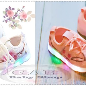 Sepatu Anak Perempuan Led Import Sepatu Anak Lampu Polka Dot Tokopedia