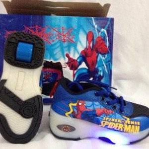 Sepatu Roda 2in1 Lampu Spiderman Size 28 30 32 34 36 Tokopedia