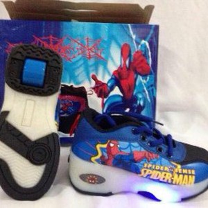 Sepatu Roda 2in1 Lampu Spiderman Size 28 30 32 34 36 Tokopedia