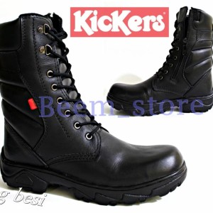 Sepatu Boot Safety Ujung Besi Camel Boots Retsleting Dan Tali Full Kulit Asli Tokopedia