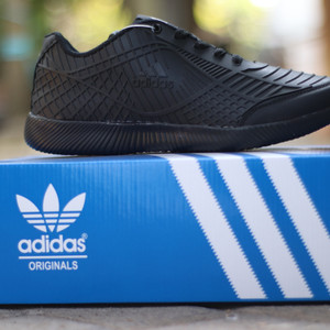 Sepatu Sekolah Adidas Bahan Karet Hitam Polos Tokopedia