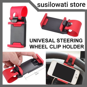 Pegangan Hp Mobil Universal Steering Wheel Car Clip Hp Holder Tokopedia