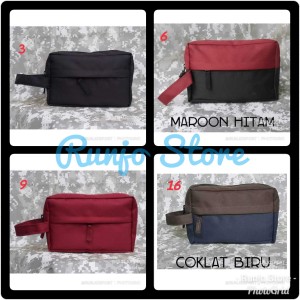 Pouch Bag Polos Clutch Tas Serbaguna Penyimpan Kosmetik Hp Uang Tokopedia