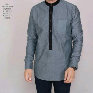 Baju Koko Kemko Pakistan Dark Grey Tokopedia