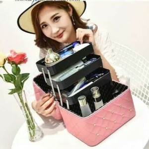 Koper Kosmetik Kosmetik Case Tempat Kosmetik Kp 05 Permata Black Tokopedia
