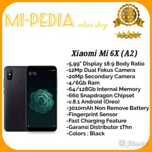 Xiaomi Mi 6x Ram 6gb Internal 64gb Garansi 1 Tahun Tokopedia