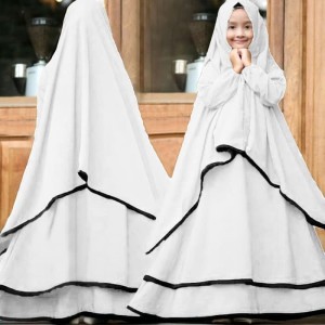 Baju Muslim Gamis Syari Putih Abaya Hitam Tokopedia