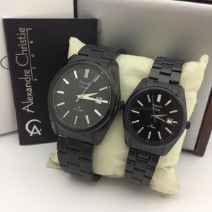 Jam Tangan Couple Alexandre Christie Ac8289 Black Rose Gold Original Tokopedia
