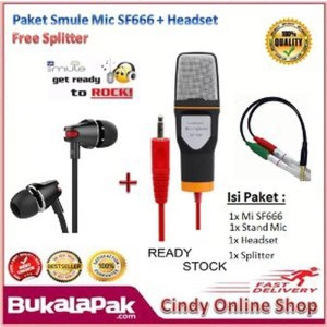 Paket Mic Smule Professional Condenser Studio Microphone Smartphone Smule Recording Tokopedia