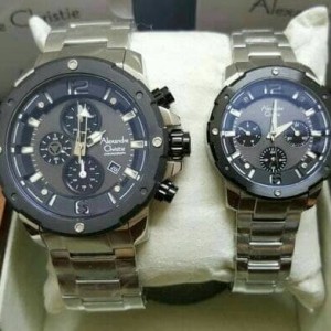 Jam Tangan Couple Alexandre Christie Ac8289 Black Rose Gold Original Tokopedia