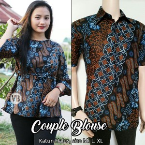 Baju Sarimbit Atasan Couple Batik Daun Rambat Tokopedia