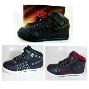 Sepatu Sekolah Anak Anak Dallas 737 Hitam Merah Tokopedia