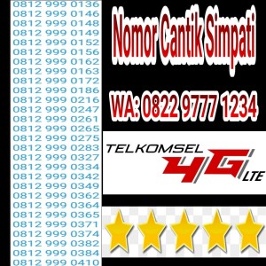 Jual Nomor Cantik Simpati 11 Digit Seri 0812 999 xxxx