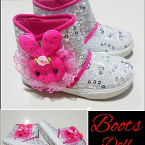 Sepatu Anak Perempuan Boots Glitter Bulu Tokopedia
