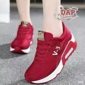 Sepatu Wanita V3 Merah Airmax Sepatu Cewek Olahraga Sport Jogging Lari Senam Tokopedia