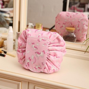 Tas Kosmetik Travel Pouch Drawstring Unicorn Pink Tokopedia