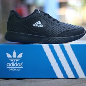 Sepatu Sekolah Adidas Bahan Karet Hitam Polos Tokopedia
