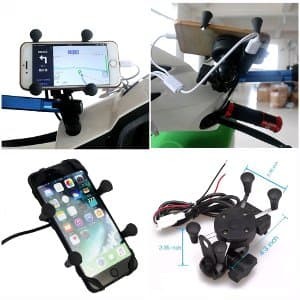 Bracket Holder Hp Motor Plus Usb Charger X Grip Tokopedia
