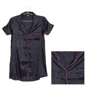 Hitam Baju Tidur Cewek Piyama Celana Pendek Silk Satin Premium Wanita Daster Tokopedia