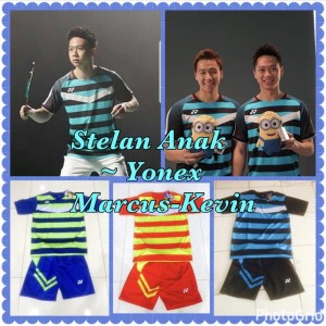 Baju Kaos Setelan Badminton Anak Lining L 35 Kuning Tokopedia